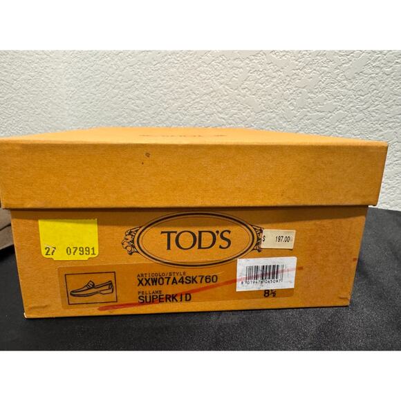 NIB Tod's Gommino Women's Rust Color Suede Loafers Sz 8.5 Flat Driving Penny Nub - Picture 10 of 12